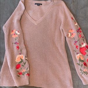 American Eagle Floral Sweater